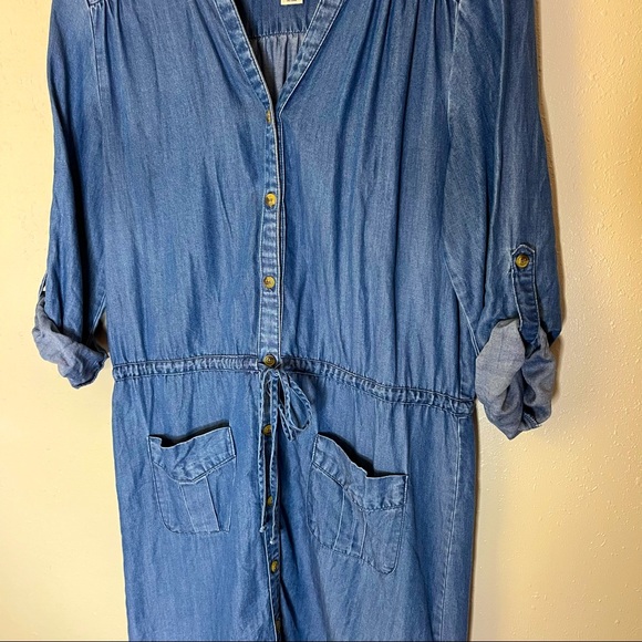 Westbound Chambray Drawstring Waist Dress Size Small - Picture 3 of 6